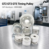 Poulie de distribution en aluminium 34T usinée CNC OEM ODM GT2 GT3 GT5 pour imprimante 3D et machines industrielles