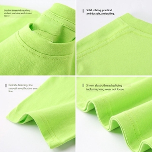 OEM personalizado impreso bordado Logo 200g algodón peinado manga corta publicidad camiseta transpirable diseño en blanco para hombres y mujeres - Product Image 4