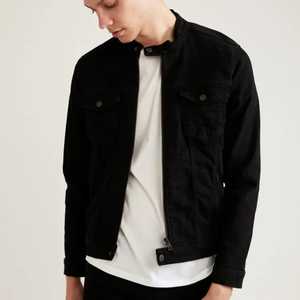 แจ็คเก็ตนักบินผ้ายีนส์ผ้าฝ้ายสีดำสำหรับทุกเพศ2025ฤดูหนาวไฮสตรีทกันลม - Product Image 6