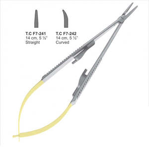 Porte-aiguille Castroviejo 9 cm droit en acier inoxydable, forceps microchirurgical manuel, certifié MOL Astrin Surgical - Product Image 3