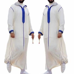 Ropa islámica Hombres Juba Thobe Vestido islámico Ropa islámica Hombres de manga larga Thobe Jubbah para la venta - Product Image 5