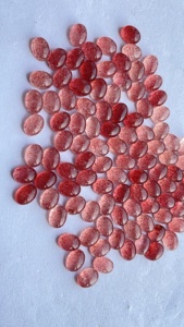 Natural <b>Strawberry</b> Quartz Oval Cabochon Gemstone 7X9 Flat Back Loose Gemstones - Product Image 3