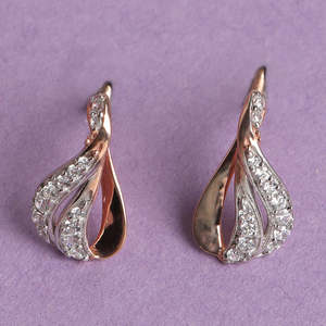 Compre Pendientes de Plata de Ley 925 de Primera Calidad para Mujeres y Niñas, Pendientes de Gota de Agua con Oro de 14K y Diamantes para Fiestas - Product Image 2