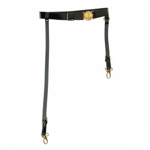 Ceinture d'épée en cuir de vache 100% avec boucle Geoffrey R N et 2 sangles - Noir Équipement de défense personnelle formel - LB21 Pakistan - Product Image 1