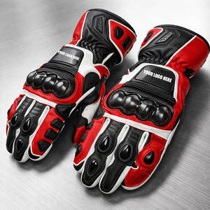 Guantes de Motociclismo de Cuero Profesionales Hechos a Mano con Protección de Nudillos de Fibra de Carbono. - Product Image 3
