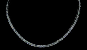 สร้อยคอลูกปัดเพชรเม็ดกลมสีขาวทองประดับเพทายชุบทองสำหรับผู้หญิง - Product Image 2