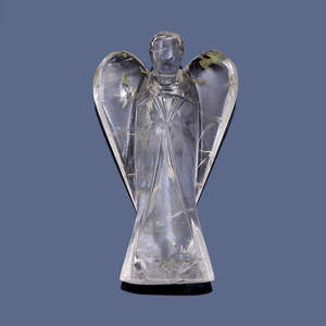 Statue d'anges gardiens de quartz clair, Figurines d'ange de poche sculptées à la main en cristal de guérison pour décor de table de bureau à domicile - Product Image 2