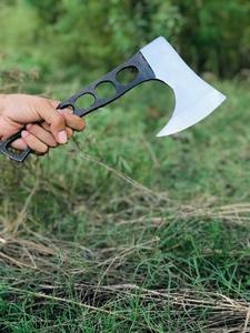 ขวานเหล็กดามัสกัสสไตล์ไวกิ้งทำด้วยมือสามารถปรับแต่งได้ด้ามจับไม้เกรดอุตสาหกรรมทำจากเหล็กกล้าคาร์บอนสูง - Product Image 4