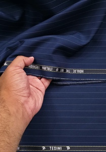 Tissu jacquard en laine mérinos italienne 100% de haute qualité, écologique, à côtes en chevrons, uni, pour vestes pour hommes - Product Image 2