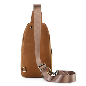 Bolso de Pecho Minimalista de Cuero Genuino para Hombre, Bolso de Hombro con Cierre de Cremallera, Duradero, para Uso Diario, Todas las Temporadas - Product Image 2