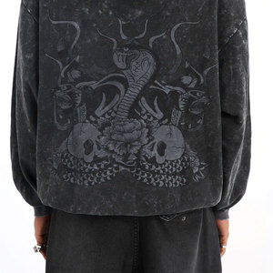 เสื้อฮู้ดซักกรดกรดมีฮู้ดผ้าฝ้าย100% ซักกรดแบบกำหนดเอง - Product Image 4