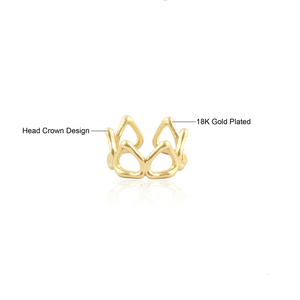 New Arrival Head Crown Design <b>Ring</b> Plain Metal Triangle Shape Hollow Open Cuff <b>Ring</b> Brass 18k Gold Plated Statement <b>Band</b> <b>Rings</b> - Product Image 3