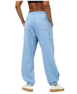 Pantalones de chándal holgados de rizo en blanco de gran tamaño con logotipo personalizado para mujer, pantalones de chándal informales para mujer, pantalones de chándal deportivos para mujer, servicio OEM - Product Image 3