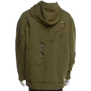 Venta al por mayor logotipo personalizado lavado con ácido color sólido sudaderas con capucha para hombres Venta caliente de alta calidad de tela de secado rápido estilo callejero hombres sudaderas con capucha - Product Image 2