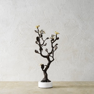 Portavelas de metal floral adornado para ambientes festivos del hogar y diseño elegante de la pieza central para bodas y banquetes - Product Image 6