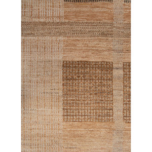 พรมขนสัตว์ถักมือสีเบจและสีน้ำตาลขนาดใหญ่สำหรับตกแต่งห้องนั่งเล่นวัยรุ่น พร้อมลวดลายทางเดิน - Product Image 3