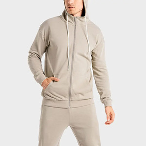 OEM Free Sample Men's Long Sleeve Hooded Track Suits 50% Cotton 50% Polyester Printed Oversize <b>Zipper</b> Wholesale <b>Black</b> <b>Hoodies</b> - Product Image 2