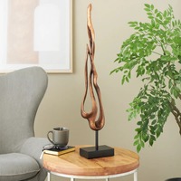 Sculpture abstraite moderne en fer, motif tourbillon, figurine en ruban torsadé, art géométrique, artisanat métallique fait main, écologique et durable