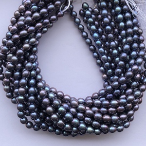 ไข่มุกน้ำจืดทรงมันฝรั่ง สีม่วง เขียว ดำ ธรรมชาติ ขนาด 7 มม. 8 มม. คุณภาพ AAA ตัดเรียบ ได้รับการรับรองจาก IGI - Product Image 5