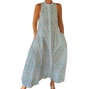 Mono Informal de Verano 100% Algodón, Estampado Floral a Mano, Tejido Suave con Cierre de Cremallera para Primavera/Verano, Adultos BPJS077 - Product Image 1