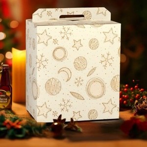 Caja de Almacenamiento Navideña para Panettone y Botellas, 30.5x22.5x35cm, Blanca, Universe 39254P - Product Image 3