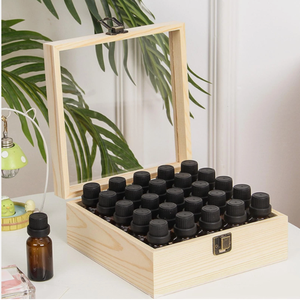 Espositore olio essenziale in legno con coperchio in <span class=keywords><strong>vetro</strong></span> personalizzato - Product Image 4