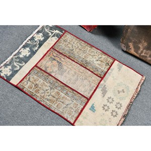 Alfombra turca vintage de 2.2x3.1 pies, alfombra de lana azul con lunares - Product Image 4