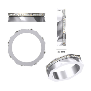 Lujo VVS Lab Grown venta al por mayor 925 anillos de plata esterlina personalizado creado redondo diamante anillo de bodas banda para hombres - Product Image 4