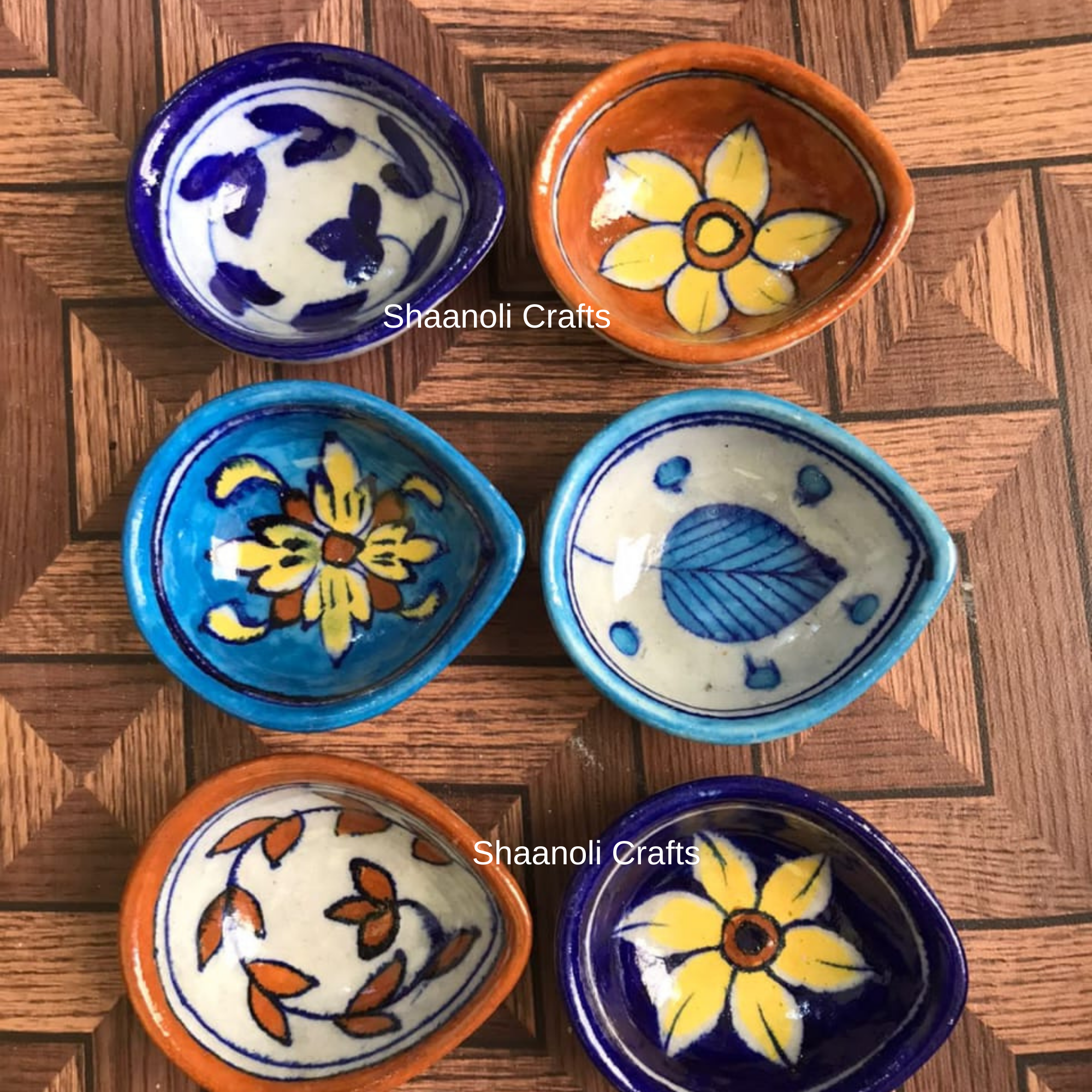 Handmade Hand-Painted Pottery Diya for Diwali Decoration