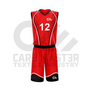 Ensembles d'uniformes de basket-ball rouge de la meilleure conception Uniformes demi-manches de haute qualité confortables et respirants - Product Image 2