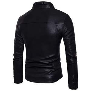 Chaqueta de lona ajustada con capucha y cuello levantado con cremallera diagonal impermeable y transpirable chaqueta bomber informal de invierno para hombres - Product Image 1