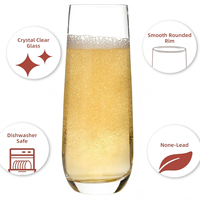 Verres à vin en cristal sans pied de 9 oz, modernes, sans plomb, durables, blancs, personnalisables avec logo, pour la vente en gros