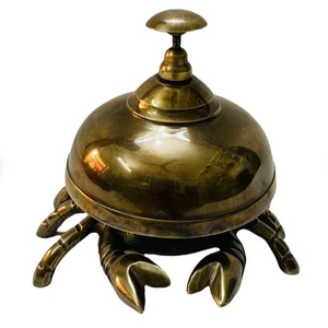 Campana de Mesa Metálica para Oficina y Hotel, Precio de Oferta, Campana de Mesa de Latón con Acabado Plateado, Decoración para el Hogar - Product Image 6