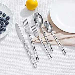 Ensemble de couverts en acier inoxydable poli mat de qualité supérieure, style américain, pour mariage, hôtel et restaurant - Product Image 2