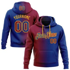 Sudadera con capucha personalizada Royal Maroon-Gold Gradient Fashion Sports Pullover - Product Image 1