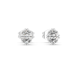 Pendientes de Diamantes Ovalados de Laboratorio, 0.75 CT, Claridad VVS-VS EF, Oro de 18K, 14K, 10K y Plata 925, Oro Rosa, Amarillo y Blanco - Product Image 2