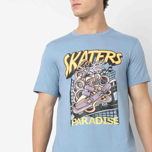 T-shirts pour hommes imprimés de logo personnalisé de haute qualité 100% coton coupe ample Style décontracté sérigraphie en soie conception vierge - Product Image 1