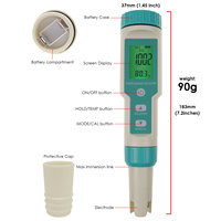 pH-mètre numérique de haute qualité 7-en-1 PH / TDS / EC / ORP / Salinité / S.G. / Température, type stylo
