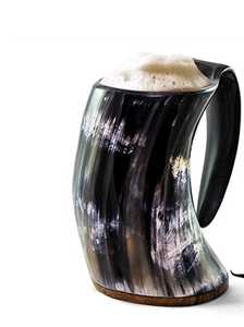 แก้วดื่มฮอร์นแบบดั้งเดิมสไตล์ยุคกลางพร้อมอาเกตสำหรับเบียร์เบียร์เบียร์สไตล์ยุคกลางดั้งเดิมของชาวไวกิ้ง - Product Image 3