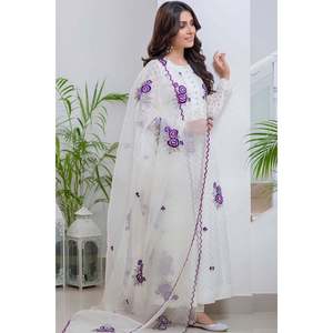 <b>Chiffon</b> Embroidered Bling Kalidaar and Dupatta Set for Daily Wear - Product Image 4