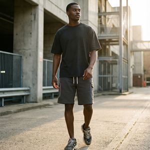 Pantalones Cortos Deportivos Casuales para Hombre, de Poliéster/Algodón, Sólidos, Bordados, Resistentes al Viento, Transpirables, con Ribete Reflectante, Corte Cuadrado - Product Image 5