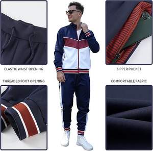 Sudadera con capucha y cremallera de dos piezas ajustada chándal polar de poliéster ODM para Hombre Ropa de gimnasio a prueba de viento al por mayor - Product Image 2