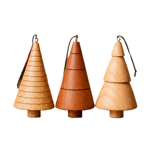 Handmade Wooden Christmas <b>Tree</b> <b>Ornaments</b> Rustic Hanging Decor Medium Size Set of 3 <b>Tree</b> Shape Crafted from Natural Wood - Product Image 5