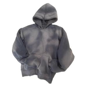 Nueva moda 2025 pigmento lavado teñido jersey de gran tamaño diseño personalizado Sudadera con capucha pesada desgastada para hombres - Product Image 4