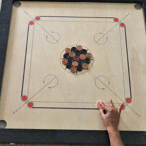 Plateau de jeu en bois naturel de haute qualité, pièces de jeu de famille, ensemble de plateau de jeu avec pièces de frappe et poudre - Product Image 2