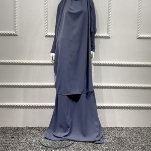 Ramadan Eid Jilbab ensemble 2 pièces de prière vêtement Abaya Robe femme longue Khimar Hijab Robe Kaftan Niqab Islam dubaï vêtements - Product Image 4
