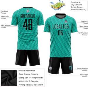 Sublimación personalizada más uniformes de fútbol de gran tamaño conjuntos de camisetas de equipo de fútbol para hombres con bordado - Product Image 6