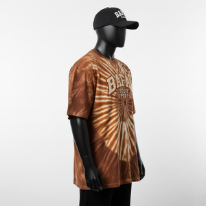 Camiseta de Hombre 100% Algodón, Camiseta con Lavado Ácido, Algodón Premium de Peso Pesado, Sensación Suave, Tinte Marrón, Parche de Bordado Personalizado con Logotipo - Product Image 5