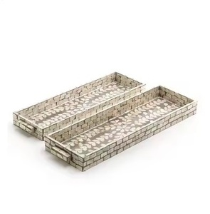 Plateaux de qualité supérieure hautement décoratifs plateaux de décoration d'événements modernes en nacre sans danger pour les aliments artisanat de haute qualité - Product Image 6