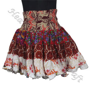 Mini jupe boho sexy en coton avec écusson multicolore élégant pour l'été mode confortable - Product Image 4